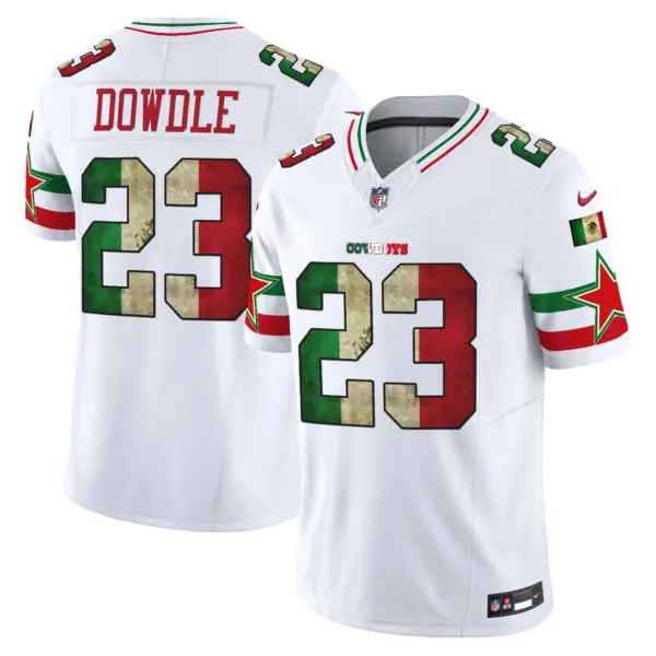 Mens Dallas Cowboys Mexico Vapor Limited Jersey V3 Rico Dowdle Jersey White