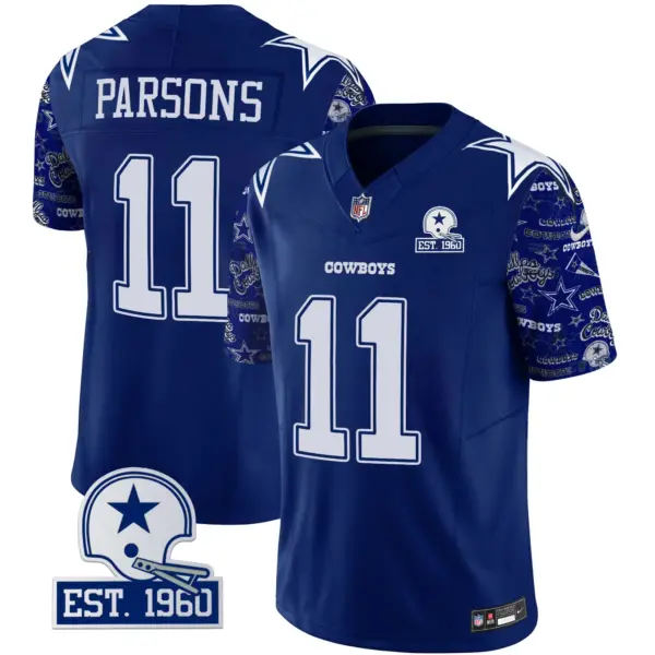 Mens Dallas Cowboys Pattern Style Vapor Limited Jersey Micah Parsons Jersey Royal