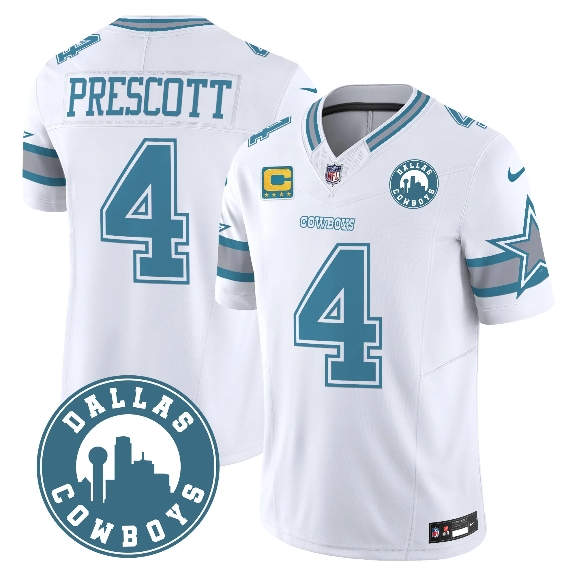 Mens Dallas Cowboys Dallas City Patch Vapor Limited Jersey Dak Prescott Jersey Heritage