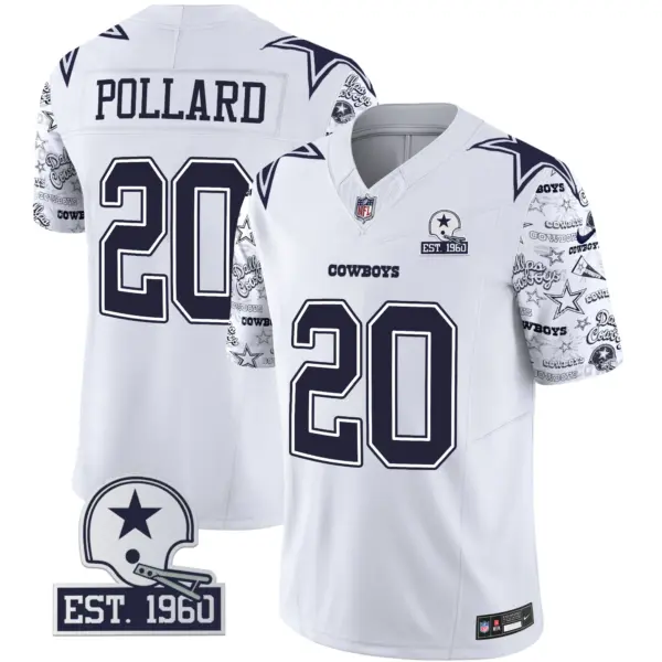 Mens Dallas Cowboys Pattern Style Vapor Limited Jersey Tony Pollard Jersey White