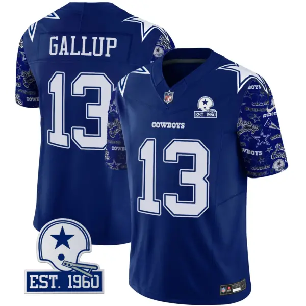 Mens Dallas Cowboys Pattern Style Vapor Limited Jersey Michael Gallup Jersey Royal