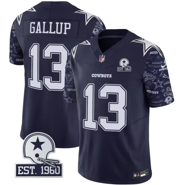 Mens Dallas Cowboys Pattern Style Vapor Limited Jersey Michael Gallup Jersey Navy
