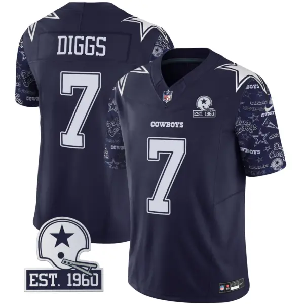 Mens Dallas Cowboys Pattern Style Vapor Limited Jersey Trevon Diggs Jersey Navy