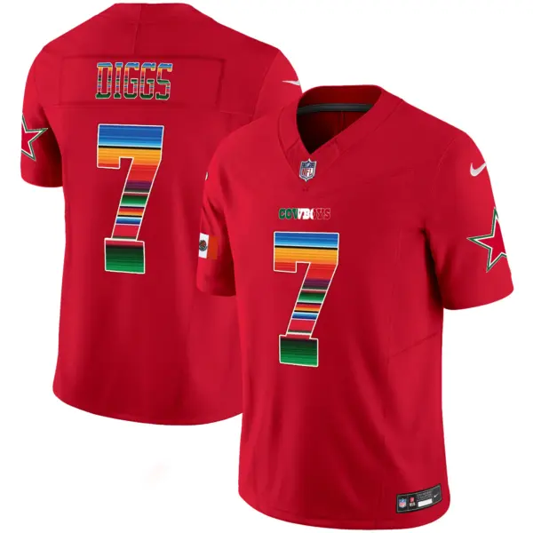 Mens Dallas Cowboys Mexico Vapor Limited Jersey V2 Trevon Diggs Jersey Red