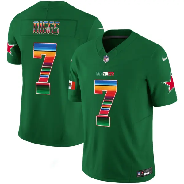 Mens Dallas Cowboys Mexico Vapor Limited Jersey V2 Trevon Diggs Jersey Green