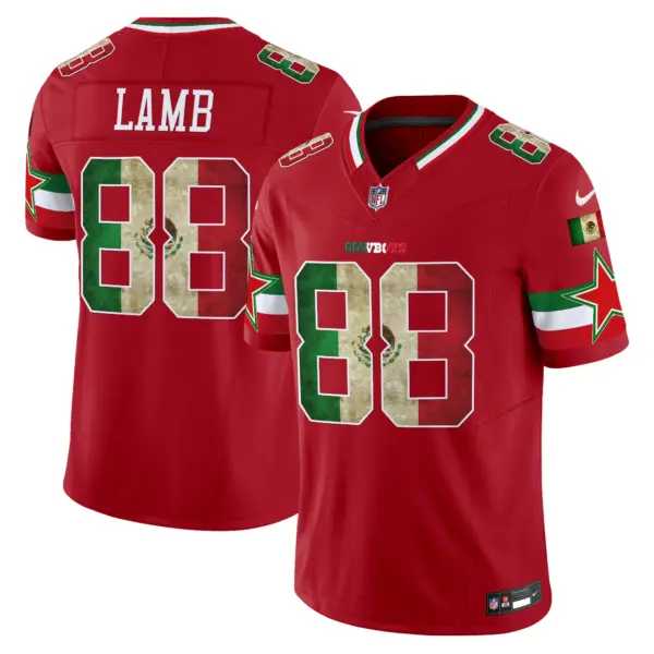 Mens Dallas Cowboys Mexico Vapor Limited Jersey V3 Ceedee Lamb Jersey Red