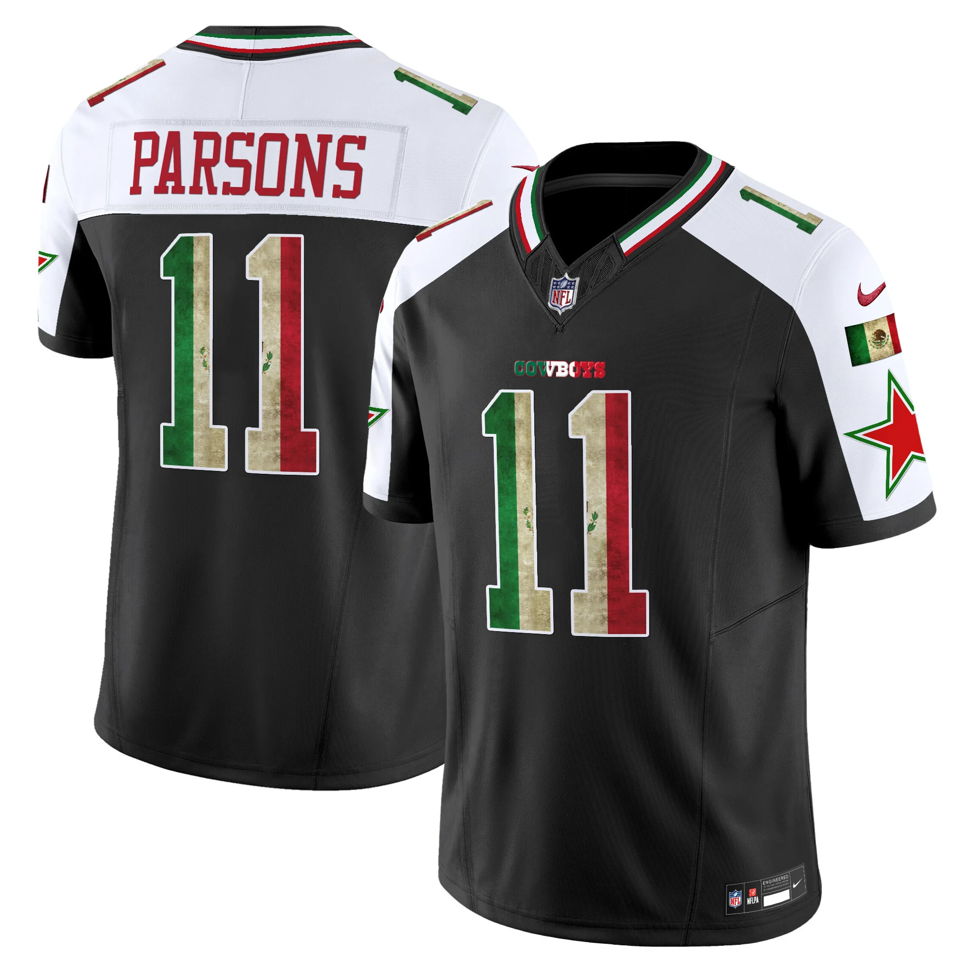 Mens Dallas Cowboys Mexico Vapor Limited Jersey V3 Micah Parsons Jersey Alternate
