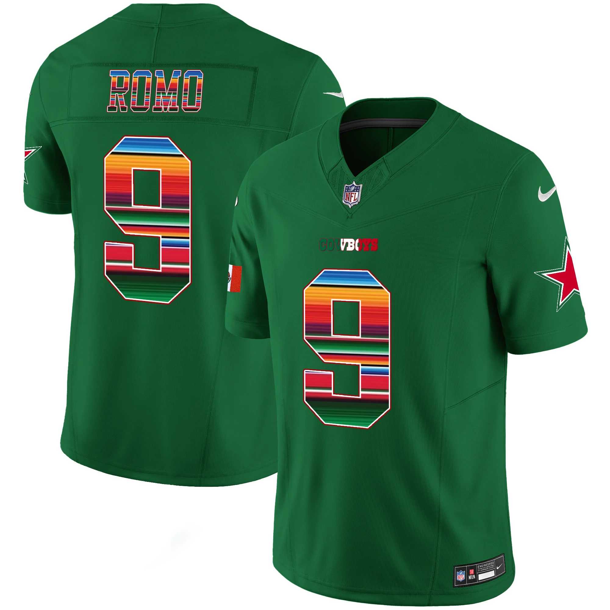 Mens Dallas Cowboys Mexico Vapor Limited Jersey V2 Tony Romo Jersey Green