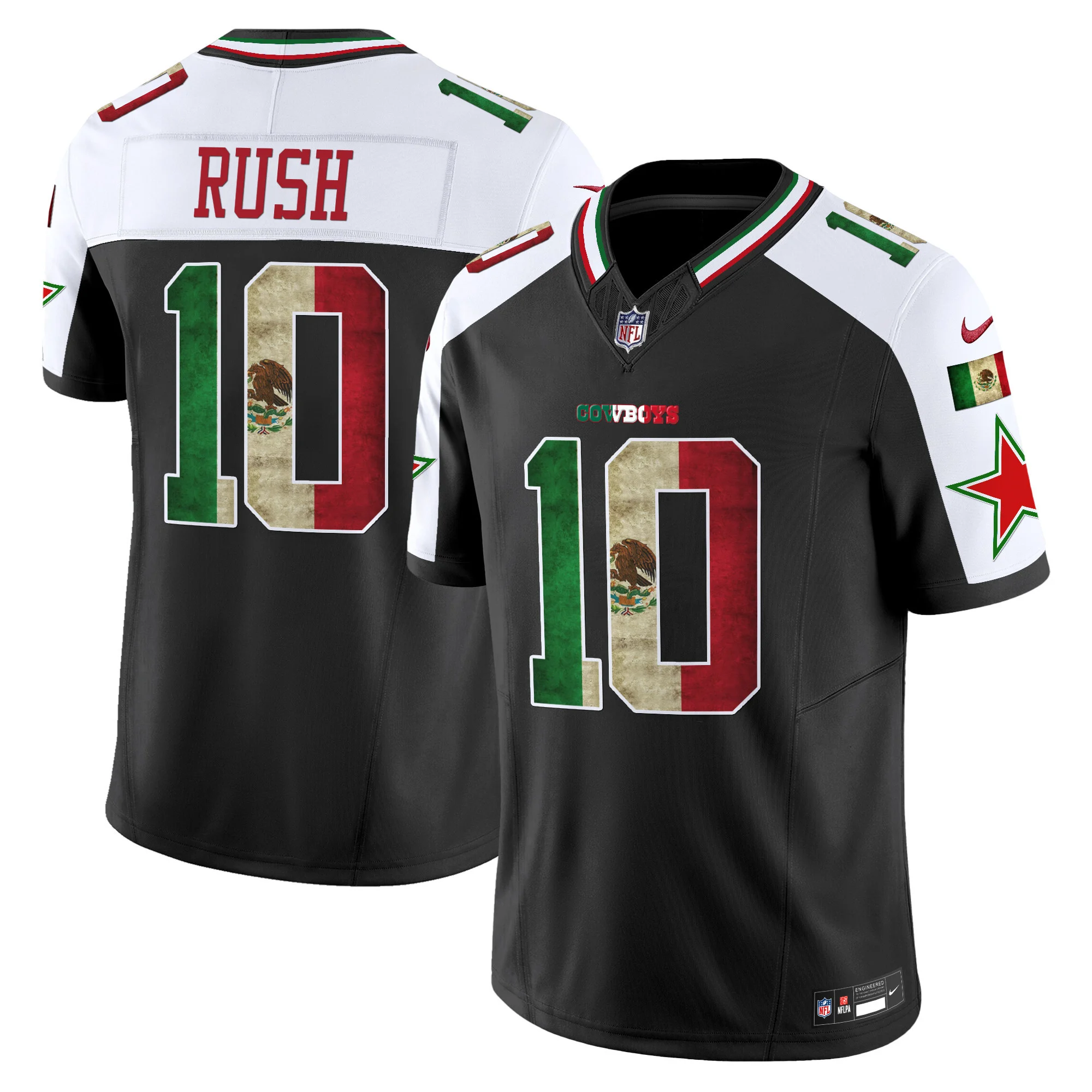 Mens Dallas Cowboys Mexico Vapor Limited Jersey V3 Cooper Rush Jersey Alternate