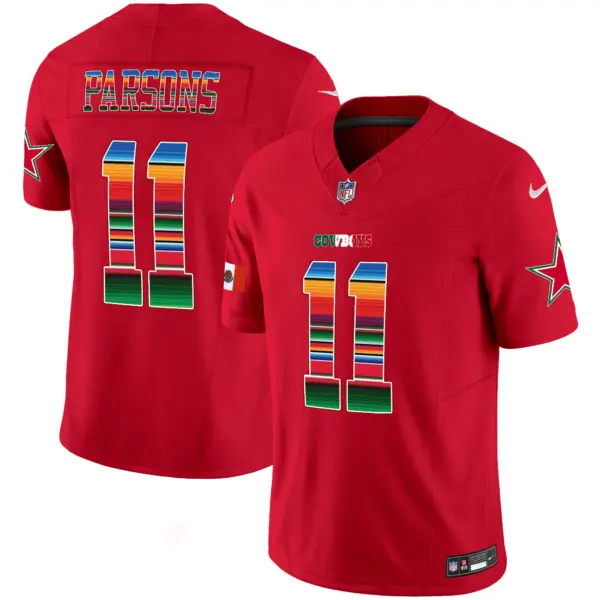 Mens Dallas Cowboys Mexico Vapor Limited Jersey V2 Micah Parsons Jersey Red