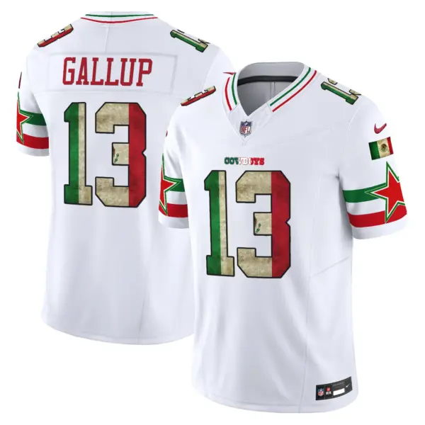 Mens Dallas Cowboys Mexico Vapor Limited Jersey V3 Michael Gallup Jersey White