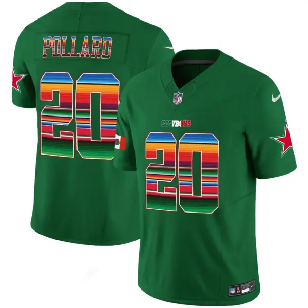 Mens Dallas Cowboys Mexico Vapor Limited Jersey V2 Tony Pollard Jersey Green