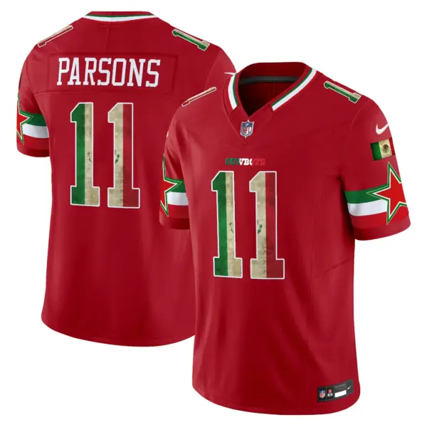 Mens Dallas Cowboys Mexico Vapor Limited Jersey V3 Micah Parsons Jersey Red