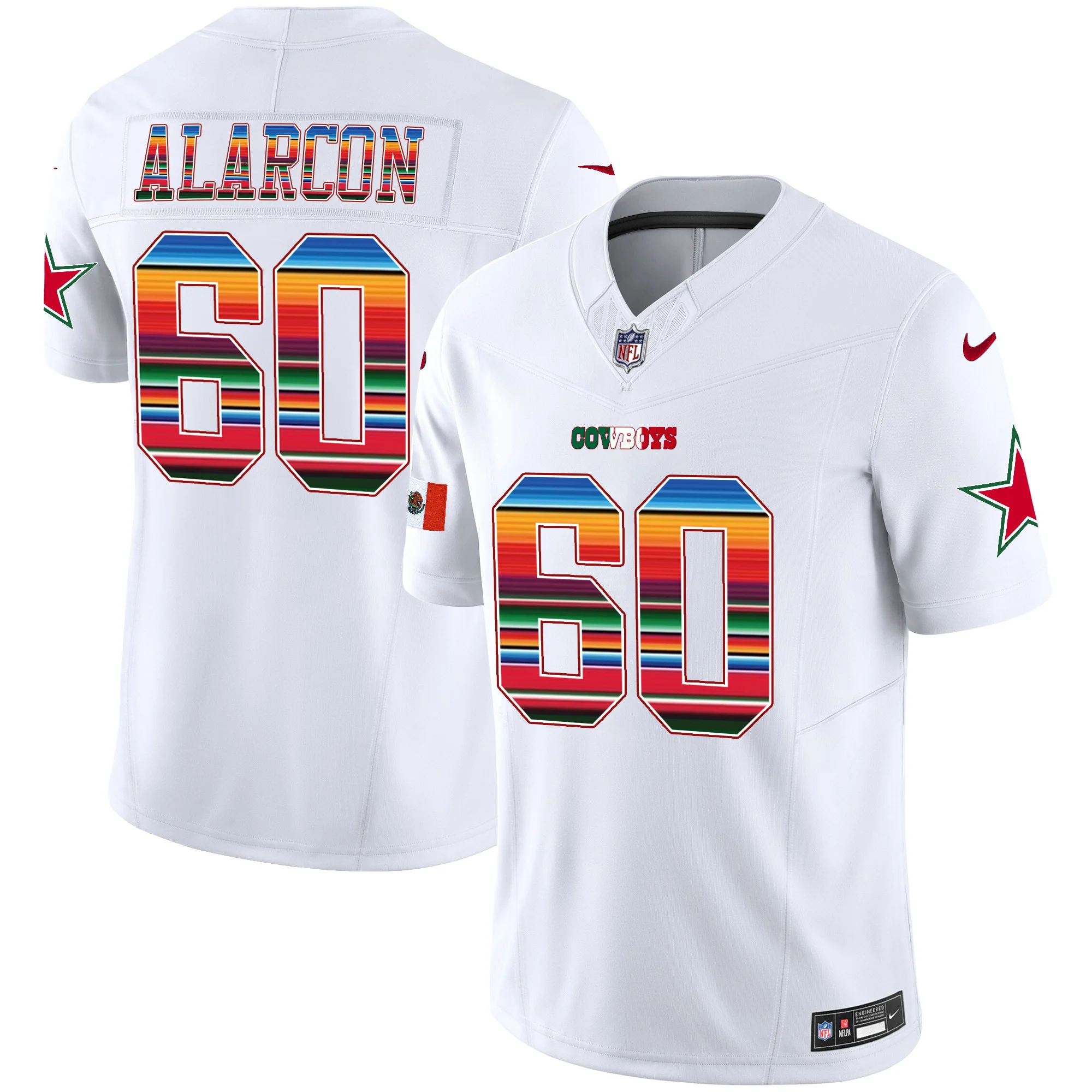 Mens Dallas Cowboys Mexico Vapor Limited Jersey V2 Isaac Alarcon Jersey White
