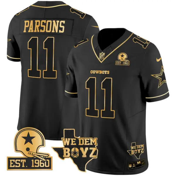 Mens Dallas Cowboys Est 1960 We Dem Boyz Patch Gold Vapor Limited Jersey V2 Micah Parsons Jersey Black Gold
