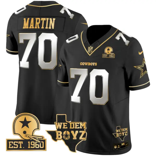 Mens Dallas Cowboys Est 1960 We Dem Boyz Patch Gold Vapor Limited Jersey V2 Zack Martin Jersey Black Limited