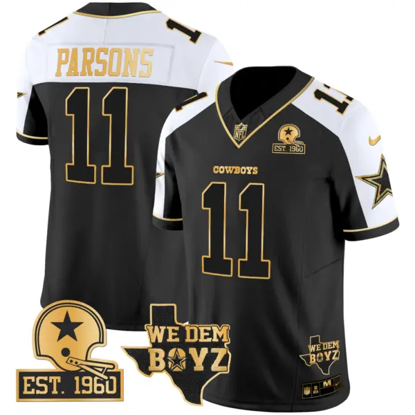 Mens Dallas Cowboys Est 1960 We Dem Boyz Patch Gold Vapor Limited Jersey V2 Micah Parsons Jersey Alternate