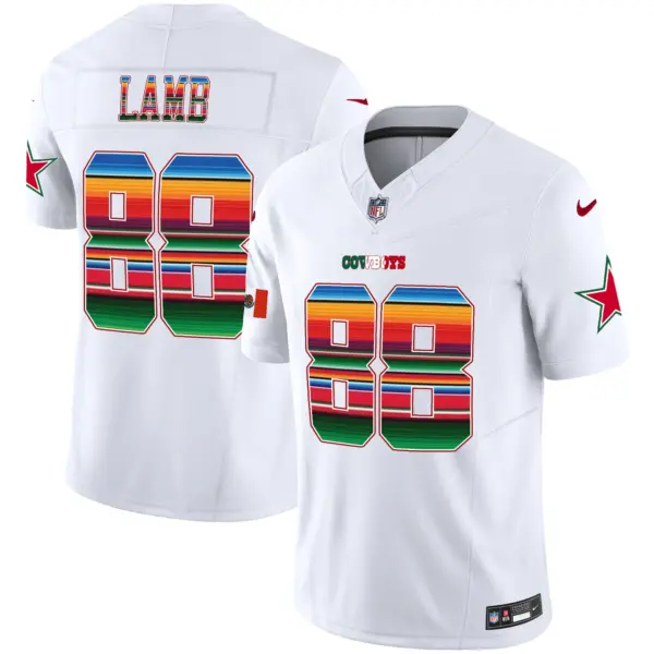 Mens Dallas Cowboys Mexico Vapor Limited Jersey V2 Ceedee Lamb Jersey White