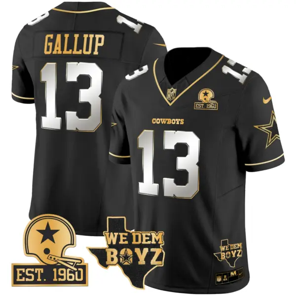Mens Dallas Cowboys Est 1960 We Dem Boyz Patch Gold Vapor Limited Jersey V2 Michael Gallup Jersey Black Limited