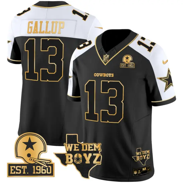 Mens Dallas Cowboys Est 1960 We Dem Boyz Patch Gold Vapor Limited Jersey V2 Michael Gallup Jersey Alternate