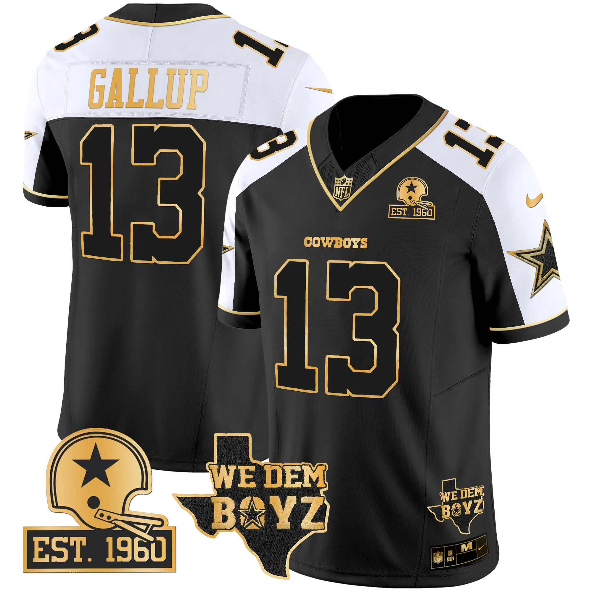 Mens Dallas Cowboys Est 1960 We Dem Boyz Patch Gold Vapor Limited Jersey V2 Michael Gallup Jersey Alternate