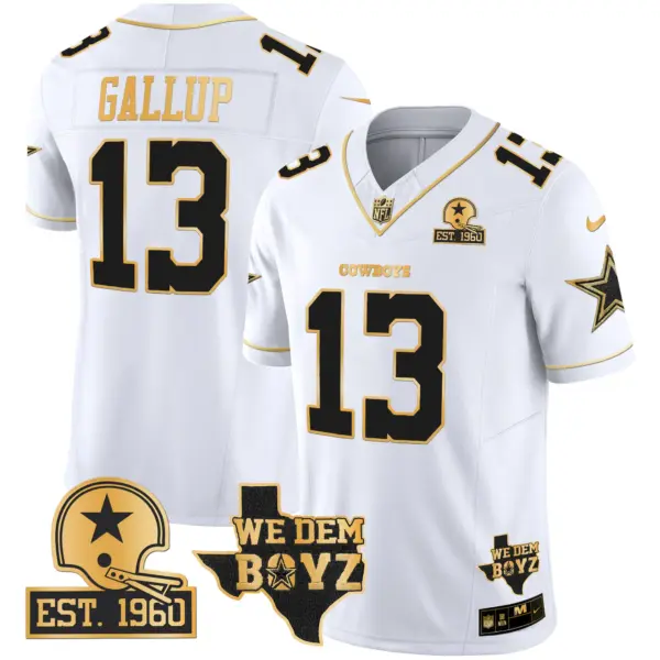 Mens Dallas Cowboys Est 1960 We Dem Boyz Patch Gold Vapor Limited Jersey V2 Michael Gallup Jersey White Gold