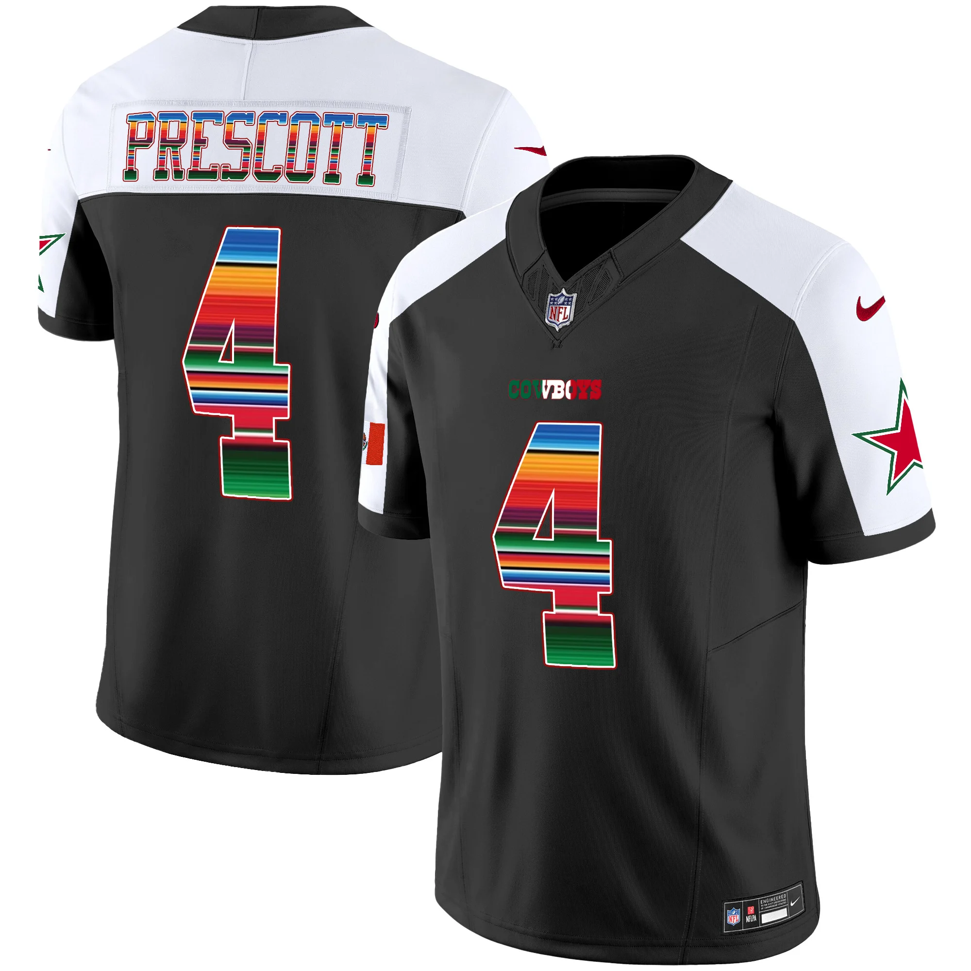 Mens Dallas Cowboys Mexico Vapor Limited Jersey V2 Dak Prescott Jersey Alternate