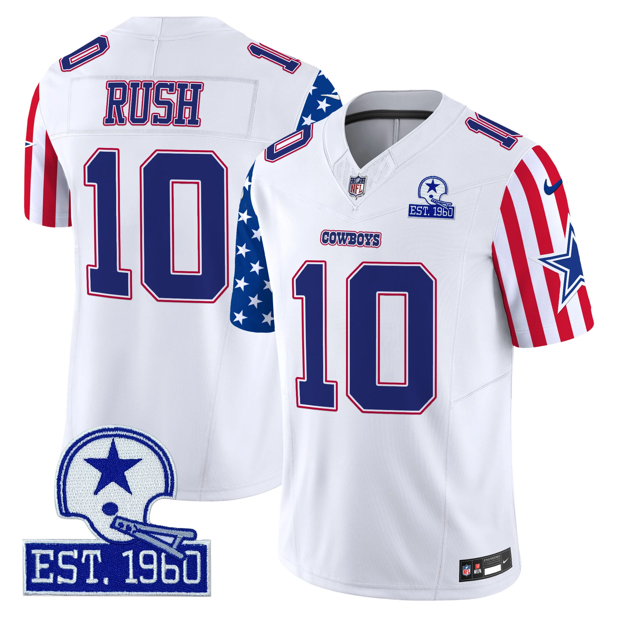 Mens Dallas Cowboys American Style Vapor Limited Jersey Cooper Rush Jersey White