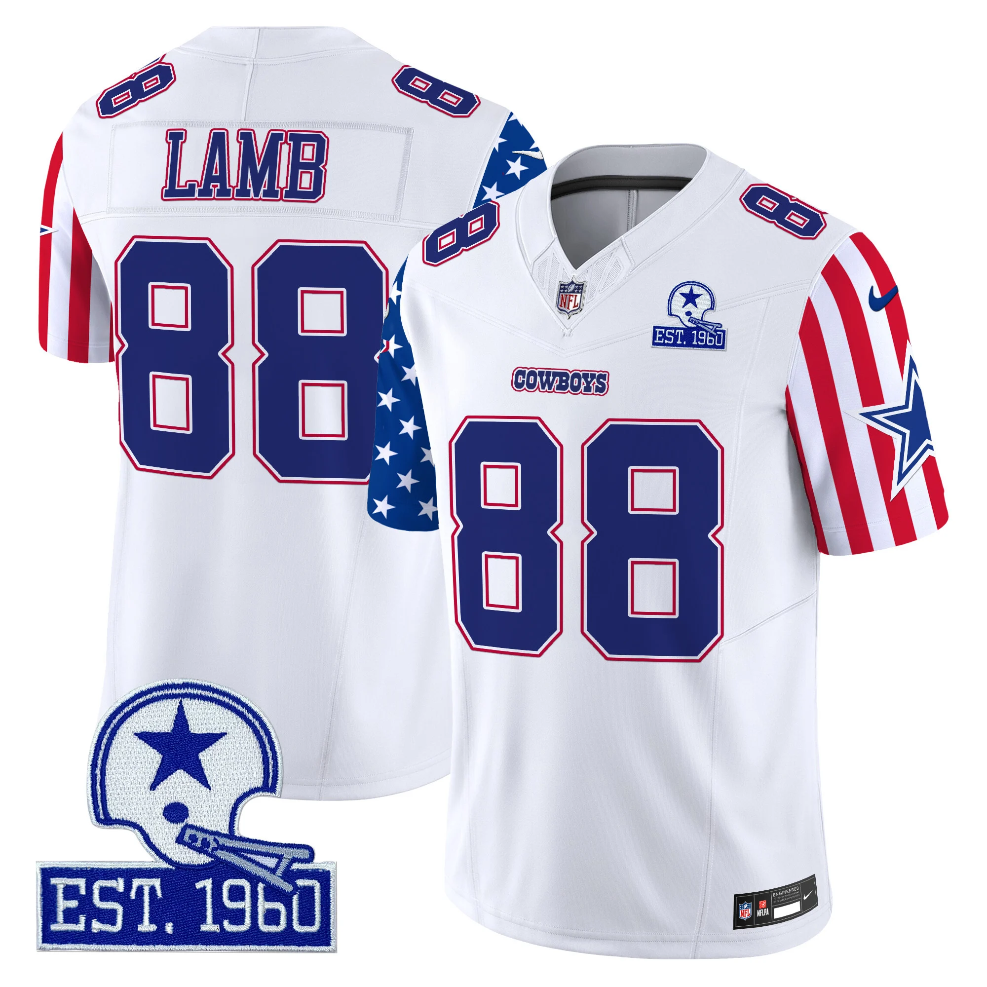 Mens Dallas Cowboys American Style Vapor Limited Jersey Ceedee Lamb Jersey White