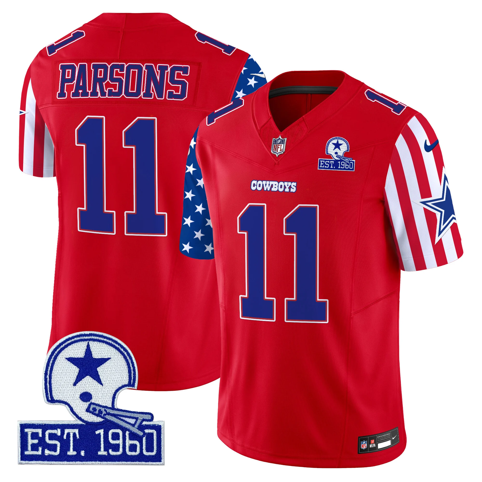 Mens Dallas Cowboys American Style Vapor Limited Jersey Micah Parsons Jersey Red
