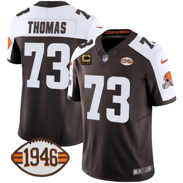Mens Cleveland Browns 1946 75Th Anniversary Patch Jersey Joe Thomas Jersey Alternate