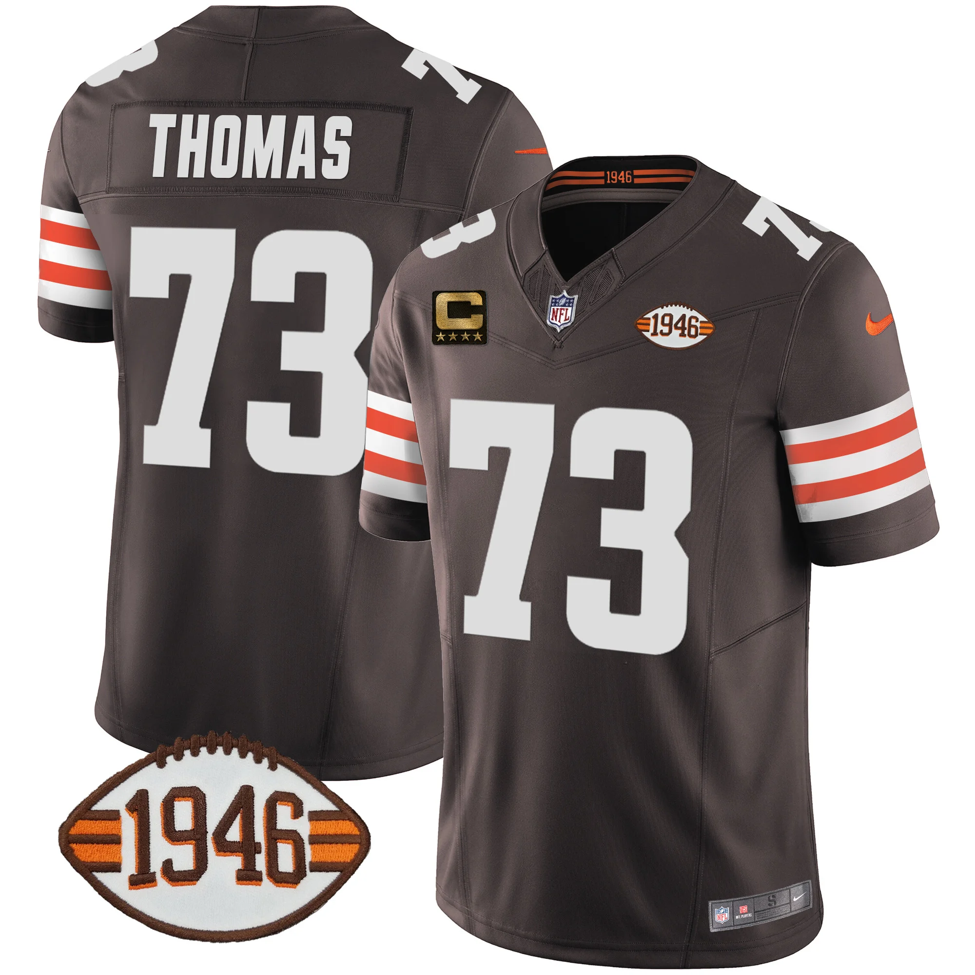 Mens Cleveland Browns 1946 75Th Anniversary Patch Jersey Joe Thomas Jersey Brown