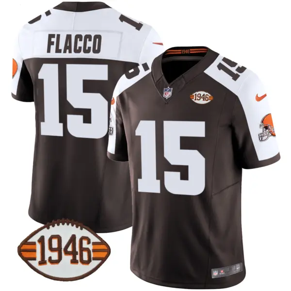 Mens Cleveland Browns 1946 75Th Anniversary Patch Jersey Joe Flacco Jersey Alternate