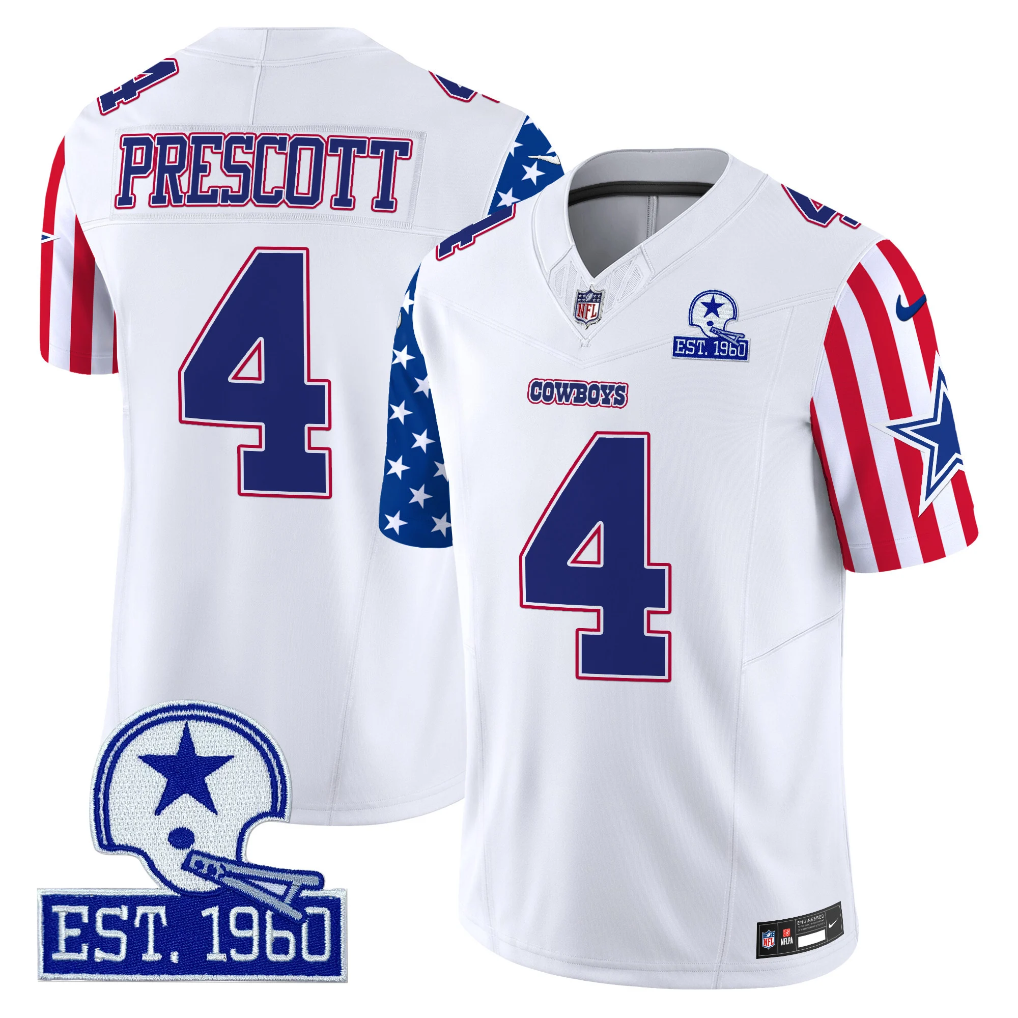 Mens Dallas Cowboys American Style Vapor Limited Jersey Dak Prescott Jersey White