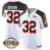 Mens Cleveland Browns 1946 75Th Anniversary Patch Jersey Jim Brown Jersey Inverted