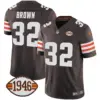 Mens Cleveland Browns 1946 75Th Anniversary Patch Jersey Jim Brown Jersey Brown