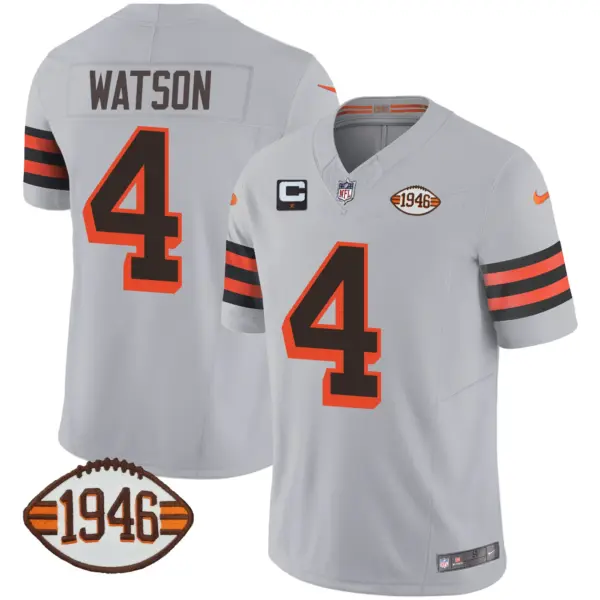 Mens Cleveland Browns 1946 75Th Anniversary Patch Jersey Deshaun Watson Jersey Gray