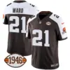 Mens Cleveland Browns 1946 75Th Anniversary Patch Jersey Denzel Ward Jersey Alternate