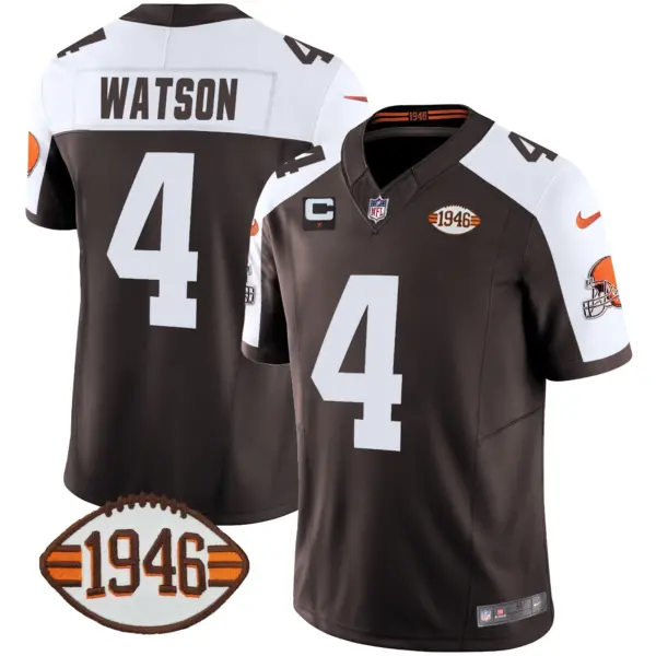 Mens Cleveland Browns 1946 75Th Anniversary Patch Jersey Deshaun Watson Jersey Alternate