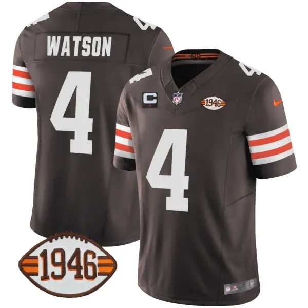Mens Cleveland Browns 1946 75Th Anniversary Patch Jersey Deshaun Watson Jersey Brown
