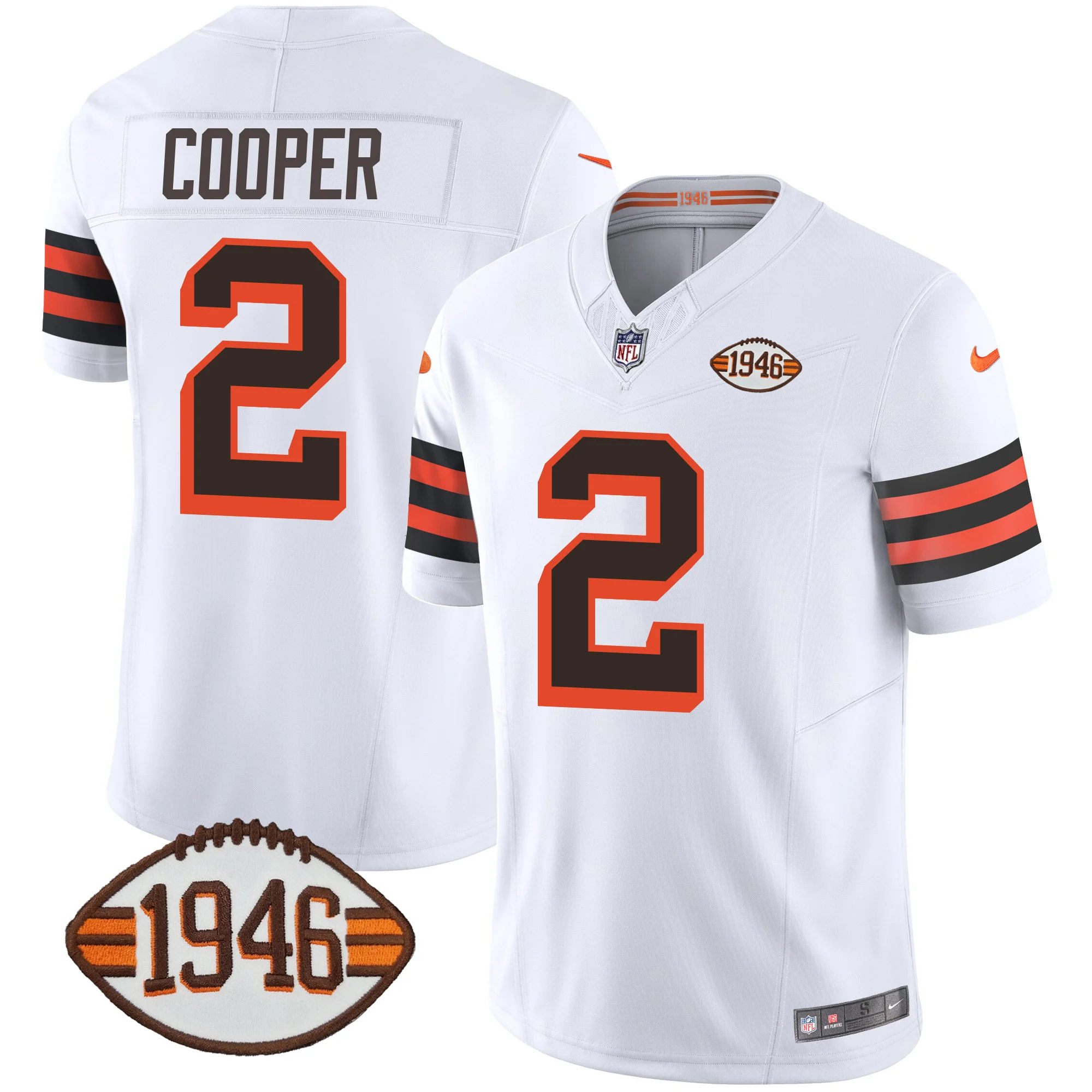 Mens Cleveland Browns 1946 75Th Anniversary Patch Jersey Amari Cooper Jersey 1946 White