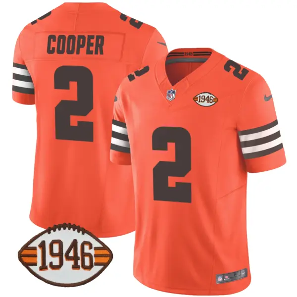 Mens Cleveland Browns 1946 75Th Anniversary Patch Jersey Amari Cooper Jersey Orange