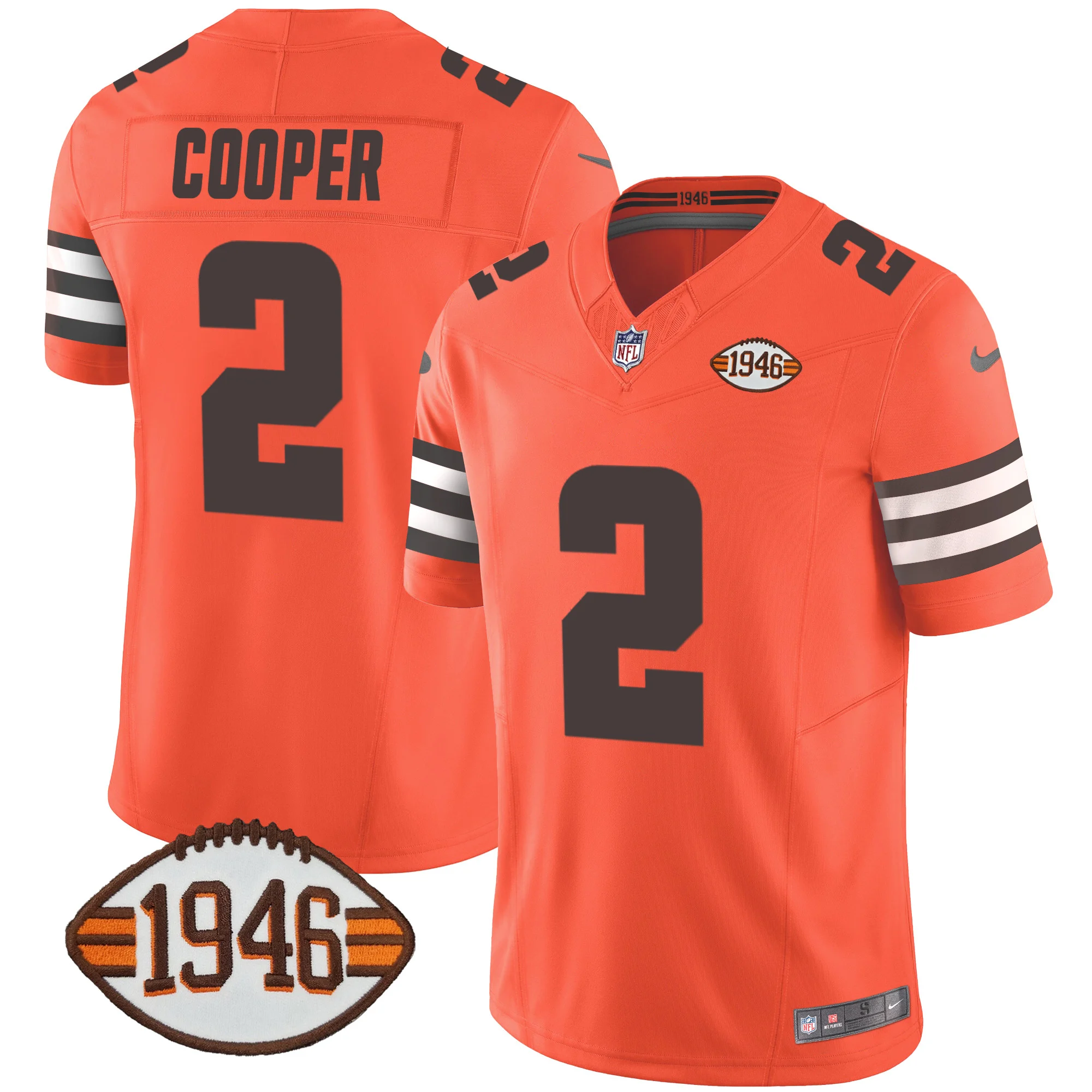 Mens Cleveland Browns 1946 75Th Anniversary Patch Jersey Amari Cooper Jersey Orange