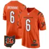 Mens Cincinnati Bengals 2024 Game Jersey Jake Browning Jersey Orange