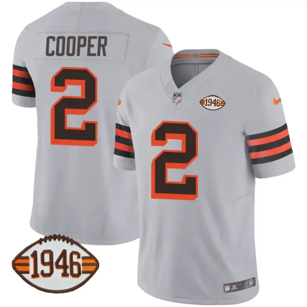 Mens Cleveland Browns 1946 75Th Anniversary Patch Jersey Amari Cooper Jersey Gray