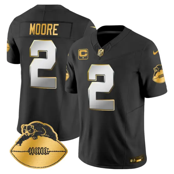 Mens Chicago Bears Throwback Gold Vapor Limited Jersey DJ Moore Jersey Black Limited