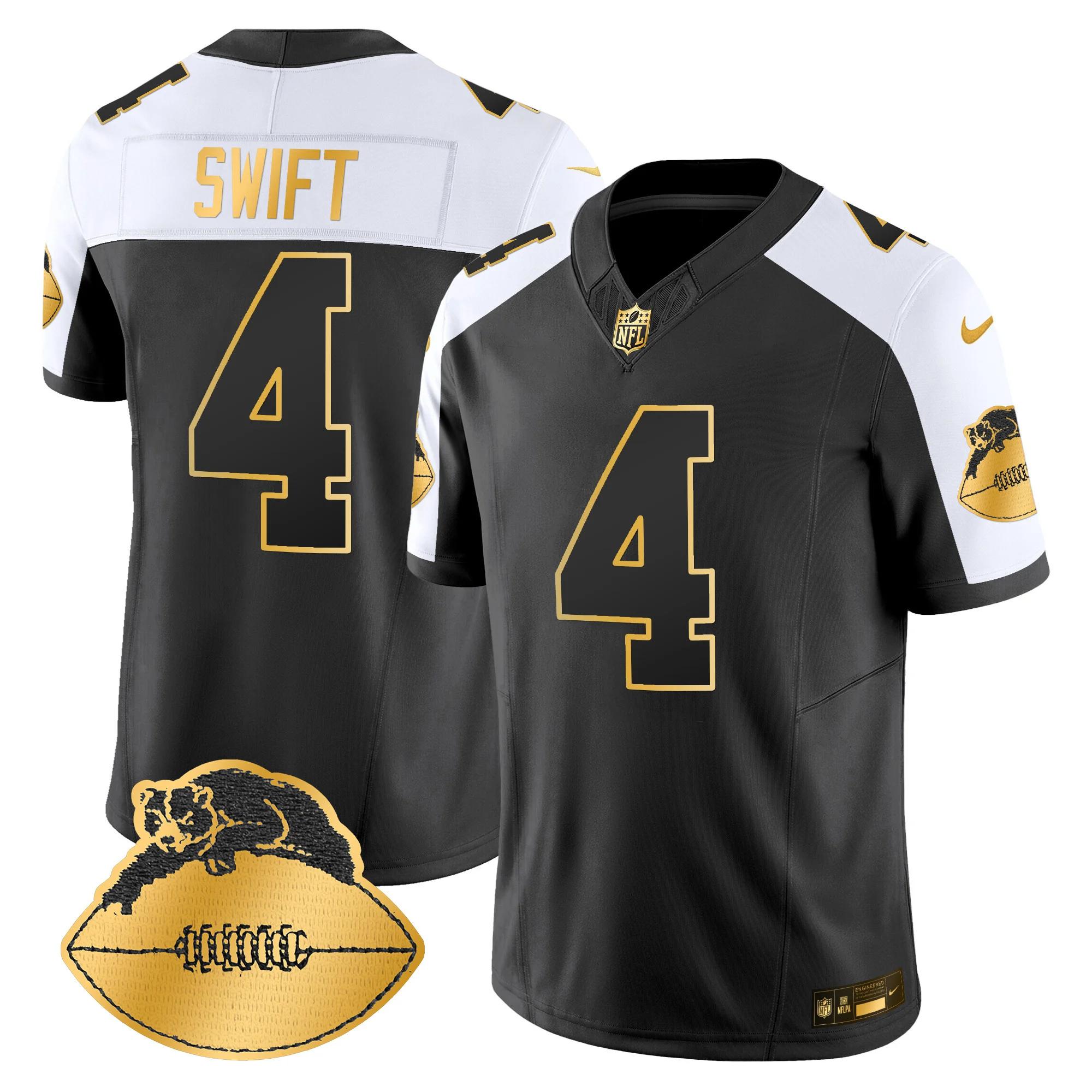 Mens Chicago Bears Throwback Gold Vapor Limited Jersey D’andre Swift Jersey Alternate
