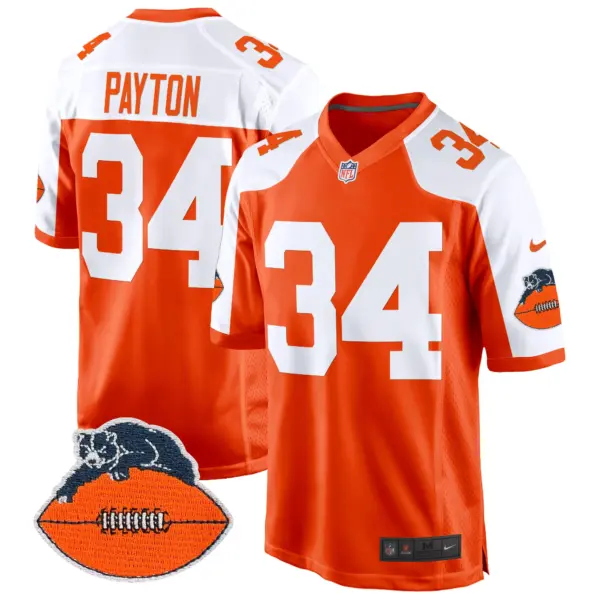 Mens Chicago Bears Throwback Game Jersey Walter Payton Jersey Orange Alternate