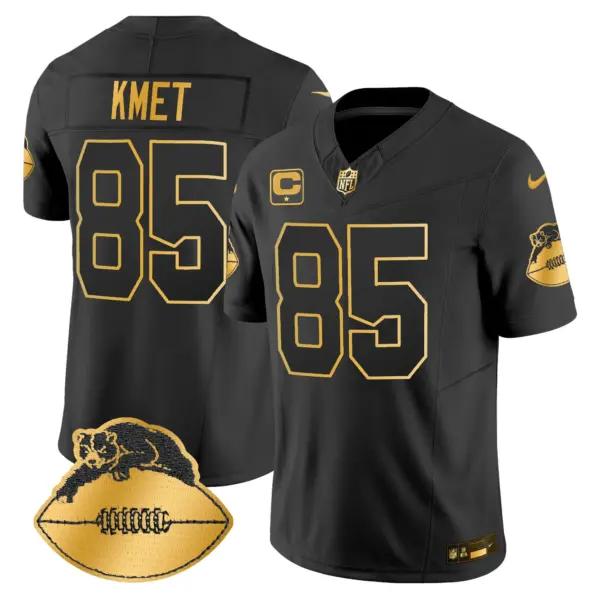 Mens Chicago Bears Throwback Gold Vapor Limited Jersey Cole Kmet Jersey Black Gold