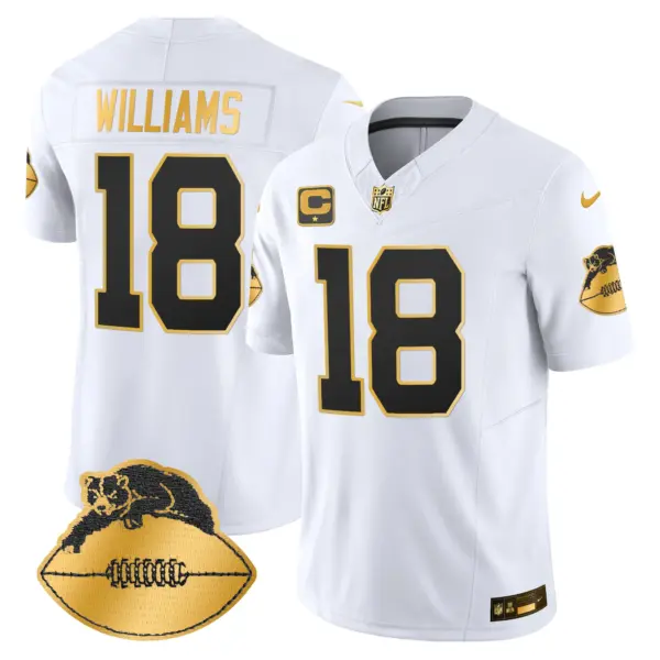 Mens Chicago Bears Throwback Gold Vapor Limited Jersey Caleb Williams Jersey White Gold